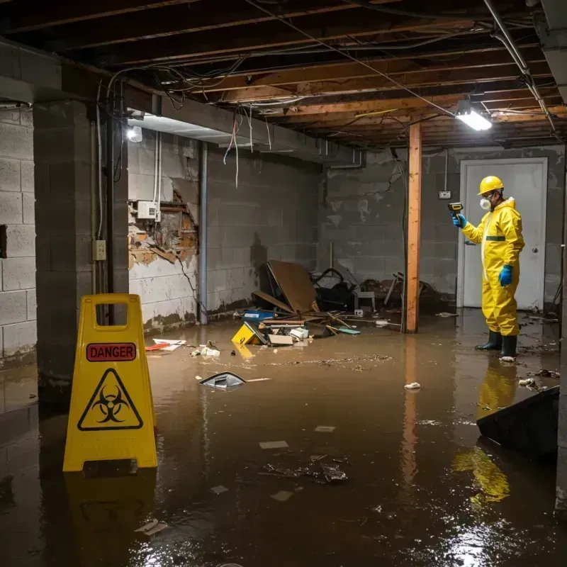 Flooded Basement Electrical Hazard in Elroy, WI Property